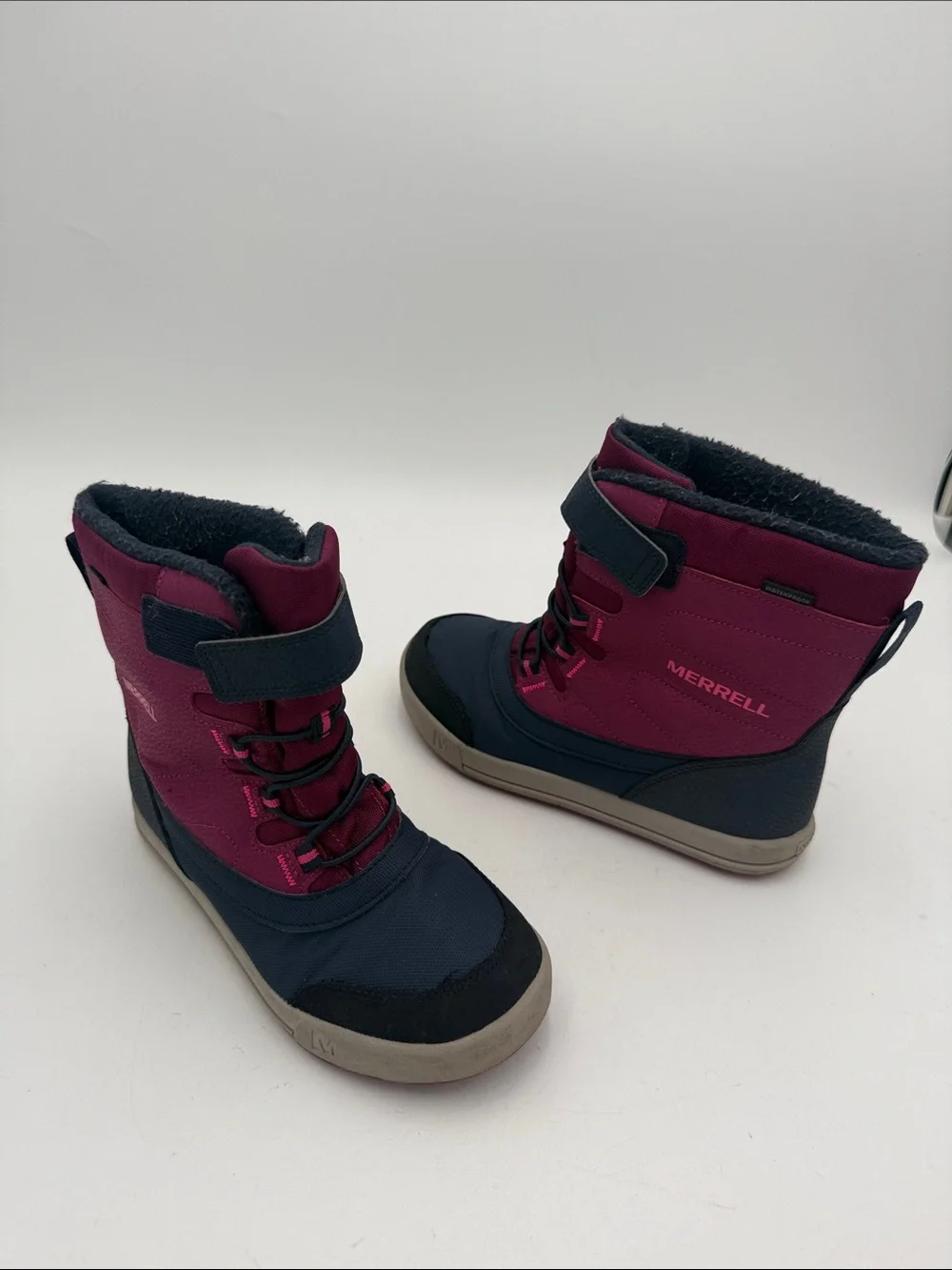 Merrell Kids Burgundy (Pink) Winter Snow Boots 3 waterproof outdoor casual